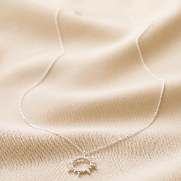 Crystal Sunburst Pendant Necklace