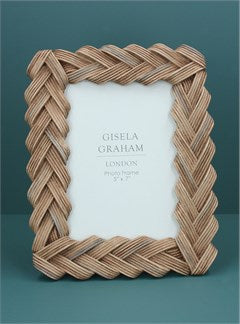 Oversized Rattan Resin Picture Frame 5x7 - Zebra Blush