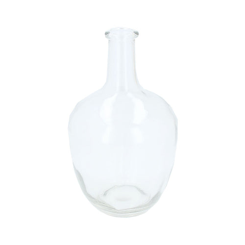 Clear Glass Rum Bottle Vase, Sml - Zebra Blush