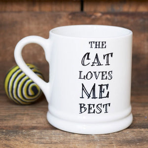 Sweet William Cat Loves Me Best Mug - Zebra Blush