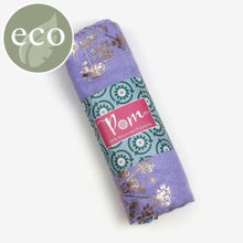 Load image into Gallery viewer, WASHED FINISH LILAC SCARF WITH COW PARSLEY FOIL PRINT
