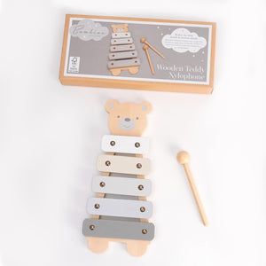 Bambino Wooden Toy Xylophone-Teddy - Zebra Blush