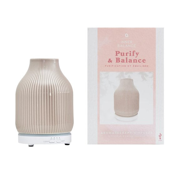 Purify and Balance Ceramic Ultrasonic USB Diffuser - Zebra Blush