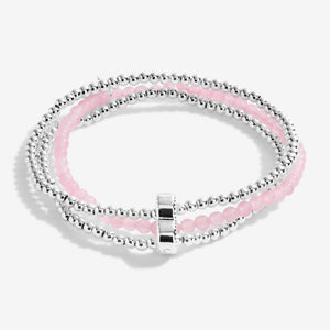 WELLNESS STONES | Silver | Rose Quartz Bracelet - Zebra Blush