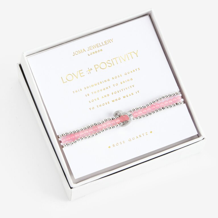 WELLNESS STONES | Silver | Rose Quartz Bracelet - Zebra Blush