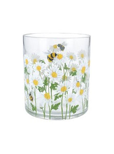 Daisy/Bee Glass Nite Lite Pot, Lge - Zebra Blush