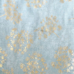 GOLD COW PARSLEY FOIL ON DUCK EGG WASHED POLYESTER SCARF - Zebra Blush