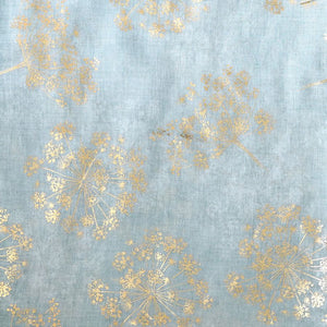 GOLD COW PARSLEY FOIL ON DUCK EGG WASHED POLYESTER SCARF - Zebra Blush
