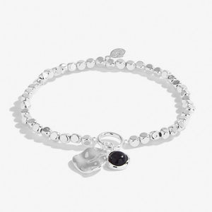 SPIRIT STONES | BLUE SANDSTONE | Silver | Bracelet | 17.5cm stretch - Zebra Blush