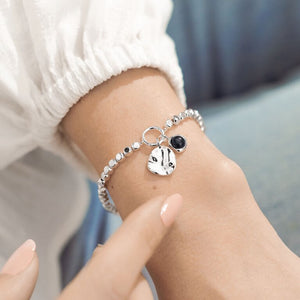 SPIRIT STONES | BLUE SANDSTONE | Silver | Bracelet | 17.5cm stretch - Zebra Blush