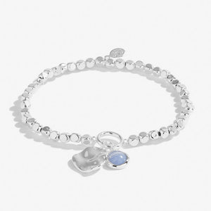 SPIRIT STONES | BLUE AGATE | Silver | Bracelet | 17.5cm stretch - Zebra Blush