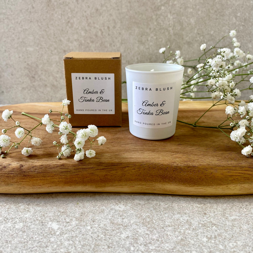 Zebra Blush Amber & Tonka Votive