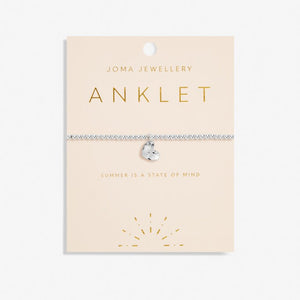 Anklet Silver Hammered Heart