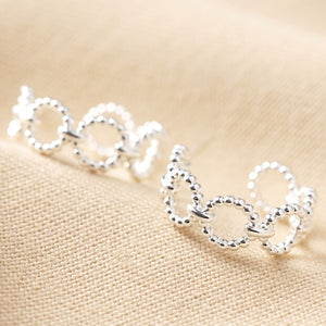 Chain Style Hoop Earrings in Silver