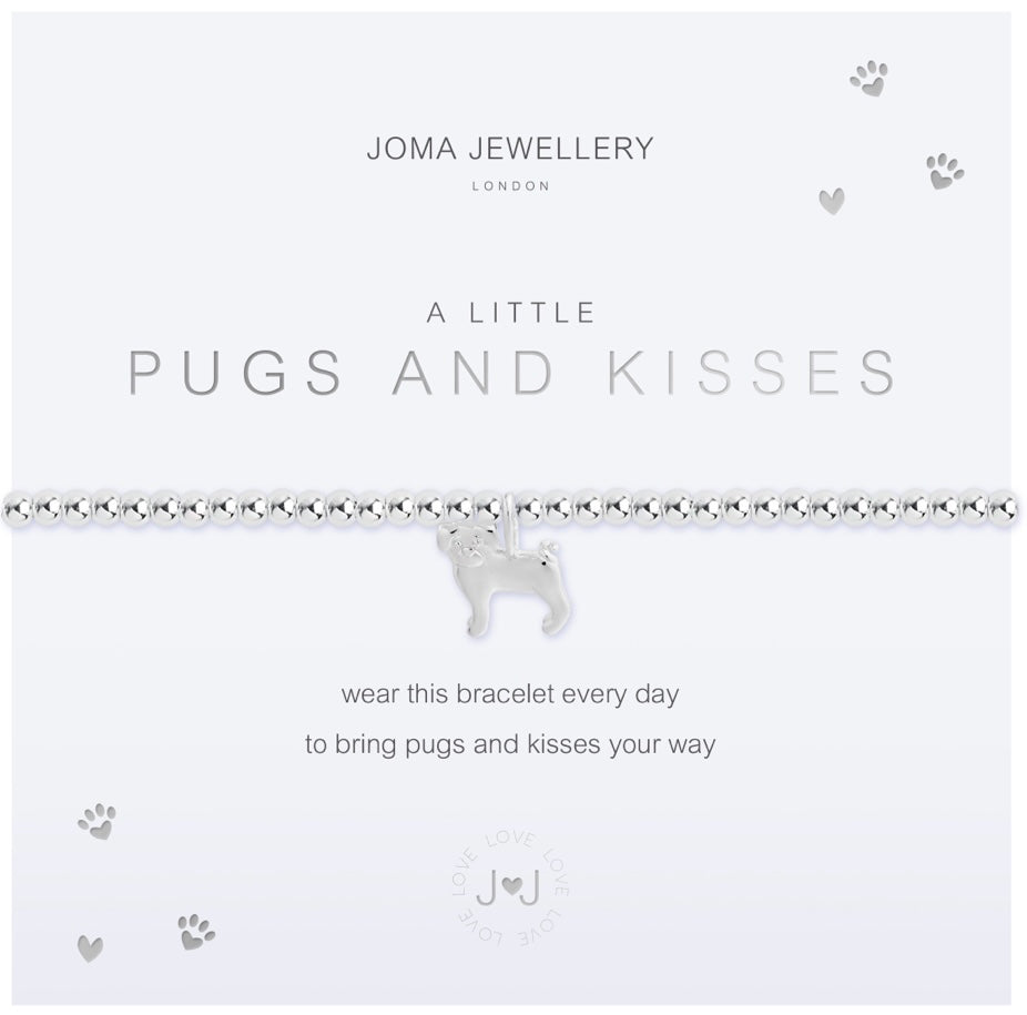 A Little Pugs And Kisses Bracelet - Zebra Blush