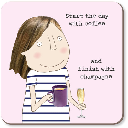 COFFEE AND FIZZ COASTER - Zebra Blush