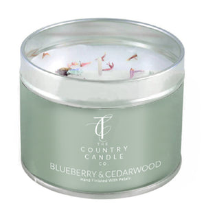 Blueberry and Cedarwood Scented Tin Candle
