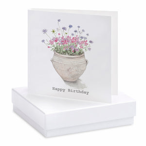 Boxed Terracota Pot Earring Card - Zebra Blush