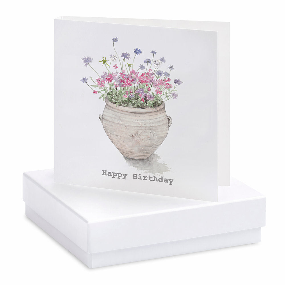 Boxed Terracota Pot Earring Card - Zebra Blush