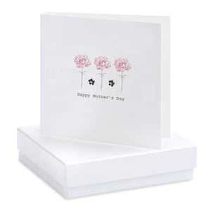 Boxed Peonies Mother's Day Earring Card - Zebra Blush
