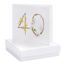 Load image into Gallery viewer, Boxed Floral 40th Earring Card
