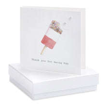 Load image into Gallery viewer, Boxed Thank You For Being Fab Lolly Earring Card - Zebra Blush
