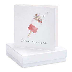 Boxed Thank You For Being Fab Lolly Earring Card - Zebra Blush