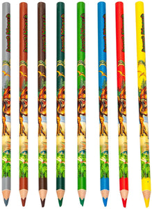 Depesche Dino World Colouring Book with 8 Coloured Pencils - Zebra Blush