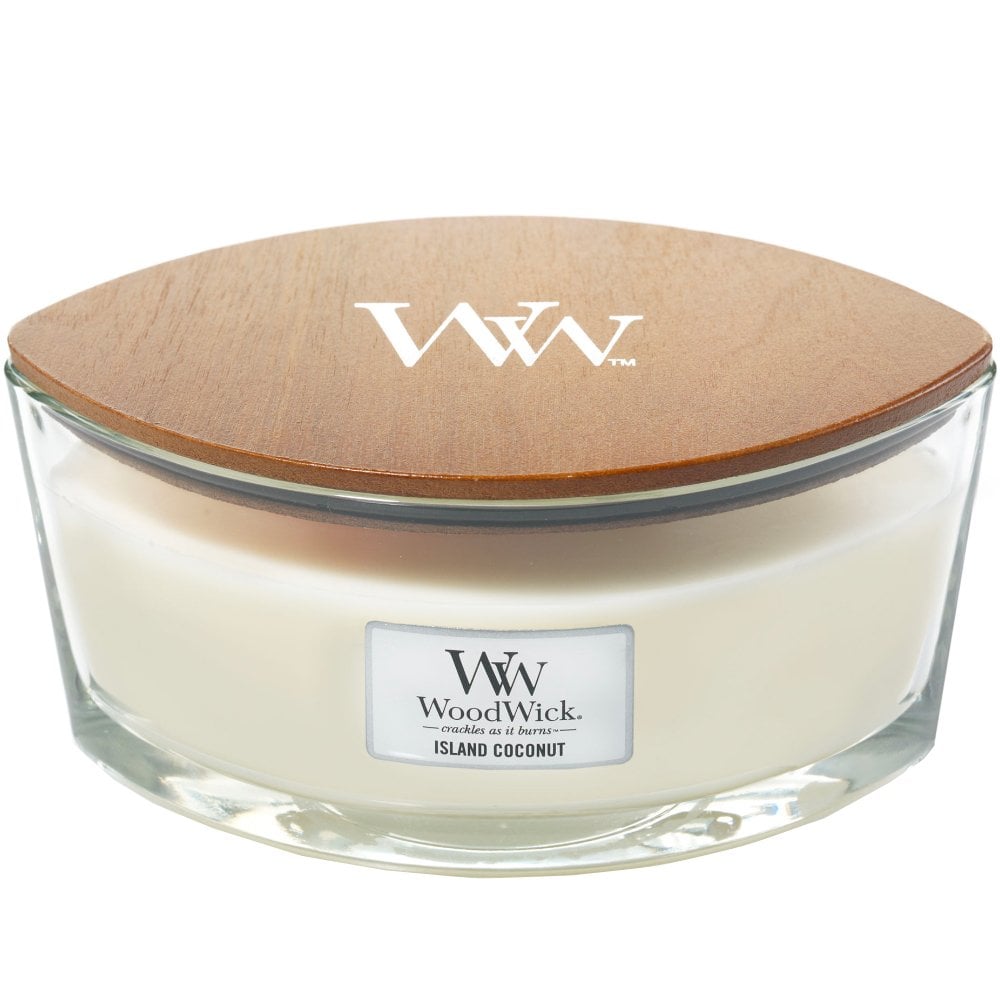 Island Coconut Woodwick Ellipse Candles - Zebra Blush