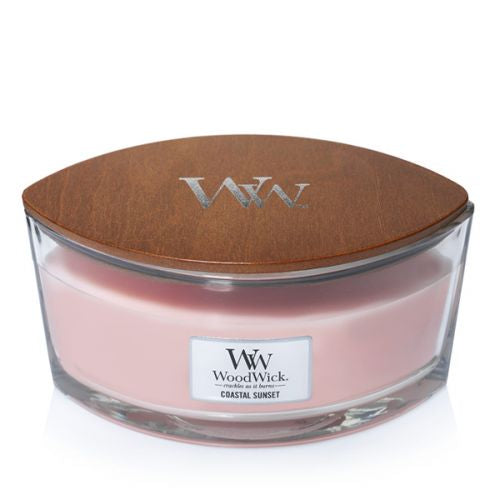 Coastal Sunset Woodwick Ellipse Candle - Zebra Blush