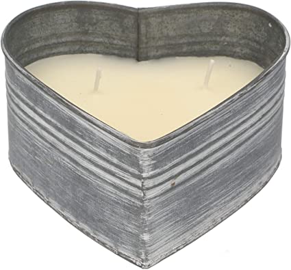 Tin Heart Citronella Candle - Zebra Blush
