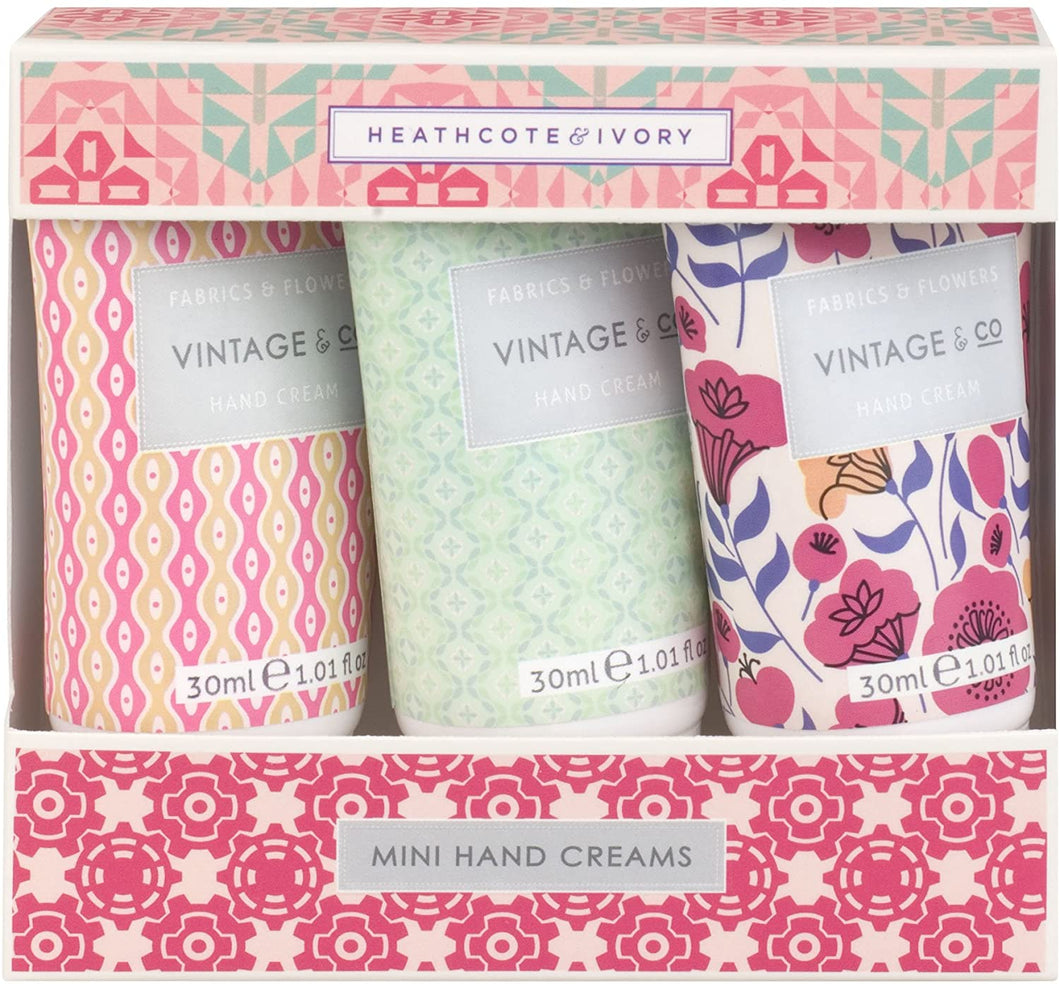 Vintage and Co Fabrics and Flowers Mini Hand Cream Trio - Zebra Blush