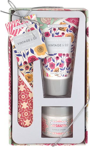 Vintage and Co Fabrics and Flowers Nail Care Set - Zebra Blush