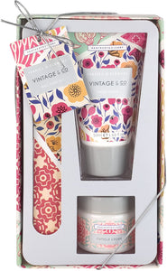 Vintage and Co Fabrics and Flowers Nail Care Set - Zebra Blush