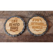 Load image into Gallery viewer, Bike Chain Coasters x2 - Bars And Getaway - Zebra Blush
