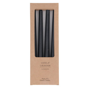 Black Taper Candle, Box/4