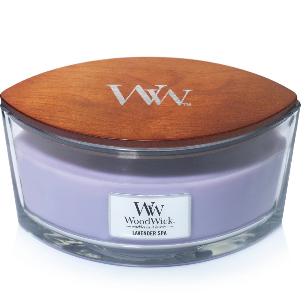 Lavender Spa Woodwick Ellipse Candle - Zebra Blush