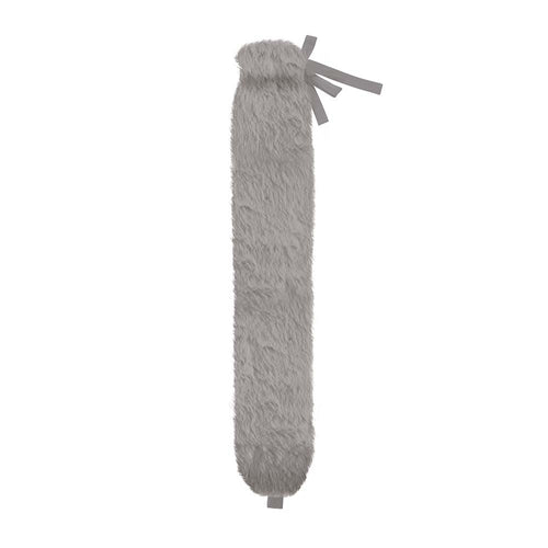 Faux Fur Long Hot Water Bottle-Grey - Zebra Blush