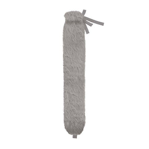Faux Fur Long Hot Water Bottle-Grey - Zebra Blush