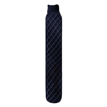 Load image into Gallery viewer, Navy Cable Knit - Long Hot Water Bottle - Zebra Blush
