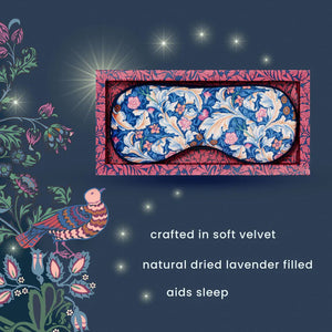 William Morris at Home Dove & Rose Velvet Lavender Eye Mask - Zebra Blush