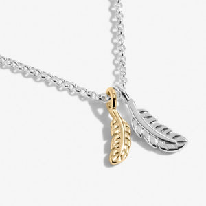 A Little Feathers Appear When Loved One’s Are Near Silver and Gold Necklace