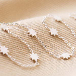 Long Starry Necklace in Silver