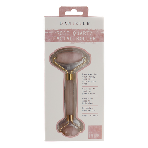 Rose Quartz Dual-Sided Facial Roller - Zebra Blush