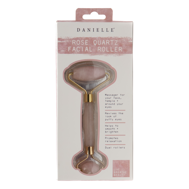 Rose Quartz Dual-Sided Facial Roller - Zebra Blush