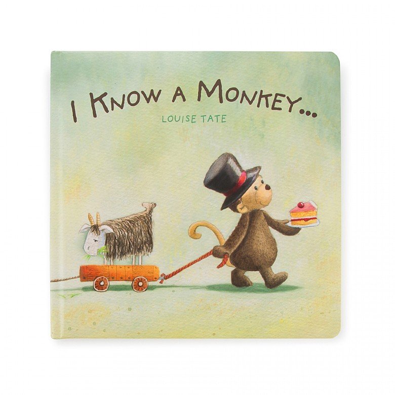 I Know A Monkey Book - Zebra Blush