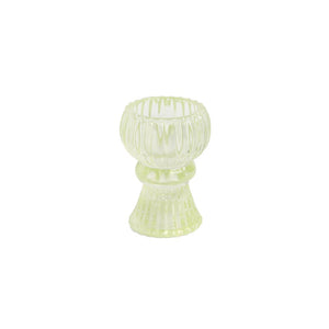 Boho Green Glass Candle Holder