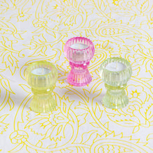 Load image into Gallery viewer, Boho Green Glass Candle Holder
