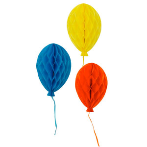 Birthday Balloons Bright Paper Honeycomb Decorations