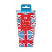 Load image into Gallery viewer, Royal Union Jack Flag Paper Cups - 8 Pack
